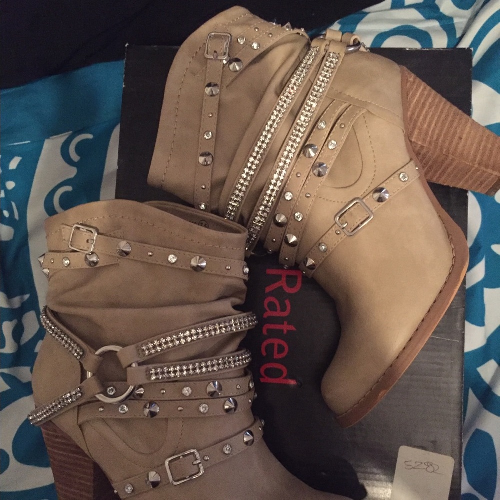 Cream Stud Booties - image 1
